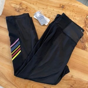 Splendid Cropped Leggings w/ Rainbow Stripe